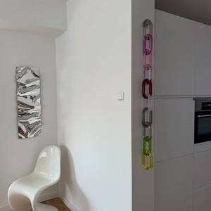 Ovel Shape <b>Resin</b> Chain Wall Art Strand Acrylic Link Hanging Decor Multicolor Loop Ornament Wholesale Interior Design Product - Product Image 1