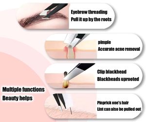Kit de pinces à épiler professionnelles pour femmes, pinces à épiler pour l'épilation du visage, pinces à épiler professionnelles pour sourcils, logo personnalisé - Product Image 3