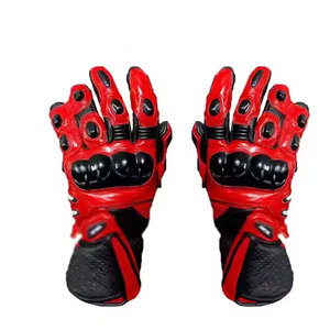 Premium Leather Training Motorbike Gloves Full Finger Breathable Non-Slip Outdoor Riding Gear with Adjustable Hook Loop Closure - Product Image 1