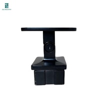 Support de main courante plate à poteau carré réglable, Support de montage satiné noir pour balustrade de poteau en acier inoxydable
