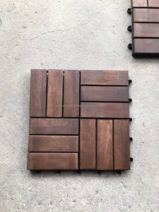 Dalles de terrasse en bois d'acacia modernes, antidérapantes, imperméables, à emboîtement, brossées, pour l'extérieur - Product Image 3