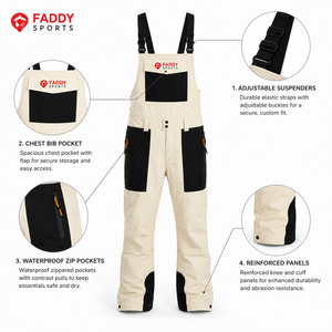 <b>Waterproof</b> Breathable Men Women Ski Bib Pants Insulated Winter Snowboarding Bibs Windproof Outdoor Snow <b>Overalls</b> Wholesale OEM - Product Image 5