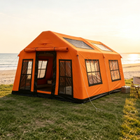 Tente gonflable à ouverture rapide, design stable, housse de protection contre la pluie en tissu, ouverture large, pour le camping en plein air