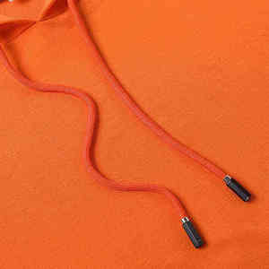 Women's <b>Orange</b> Cropped <b>Hoodie</b> Sweatshirt Long Sleeve Solid Color Casual Autumn Wear Knitted Cotton Hooded Pullover - Product Image 3