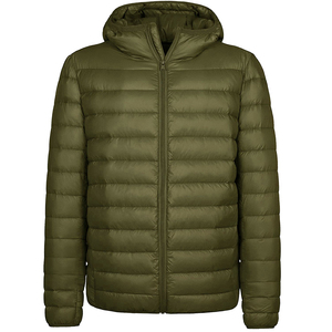 Customizes puffy down polyester down filling plain quilted padded bubble <b>jacket</b> Windbreaker coat outdoor <b>Jacket</b> for men OEM - Product Image 5
