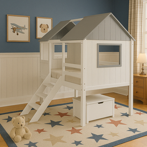 Haute qualité 2233 maison Loft lit démontage Flat Pack meubles Vietnam fabricant bois meubles de chambre à coucher - Product Image 3