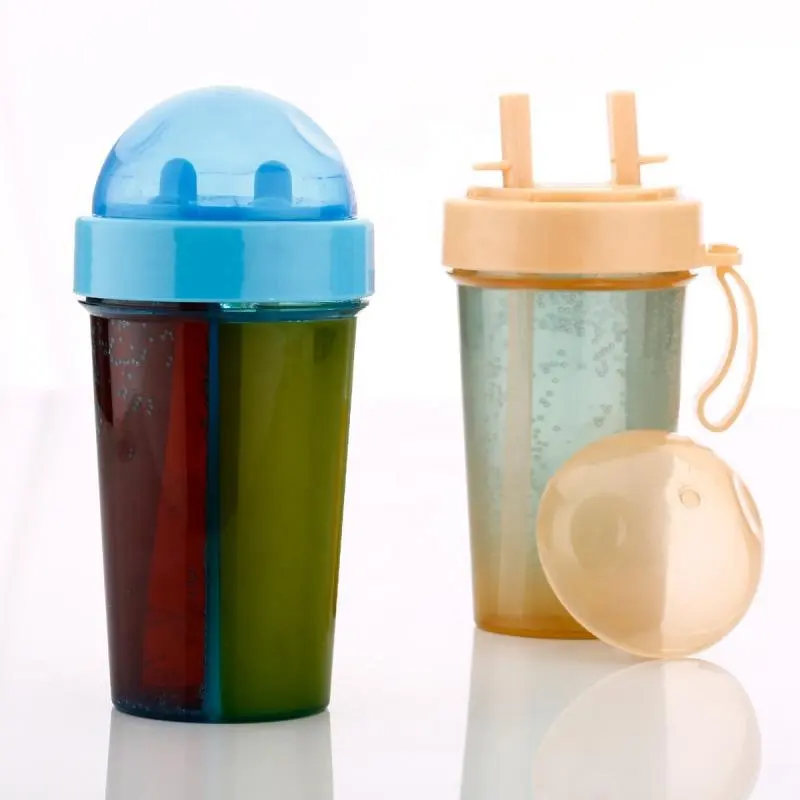 2022 Baby Feeding Cups Plastic Kids Water Bottle With Straw Cute Child Drink Water Bottle For School And Outdoor play Area