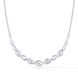 สร้อยคอรูปทรงอินฟินิตี้ลายเถาวัลย์พันกันประณีต ทำจากทองคำขาว 10K 14K 18K ประดับด้วยเพชรแล็บโกรว์ที่เปล่งประกาย - Product Image 3