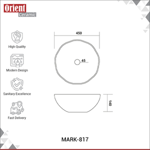 Lavabo de Cerámica Blanco de Diseño Único y Alta Calidad, Fabricado en India, para Uso Doméstico y Hotelero - Product Image 3