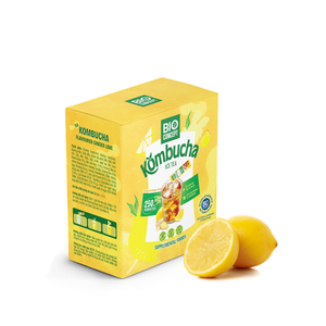 Échantillons Gratuits : Préparation Instantanée en Poudre pour Boisson au Kombucha, Saveur Gingembre Citron, Boîte en Papier Duplex Personnalisée avec Logo - Product Image 1