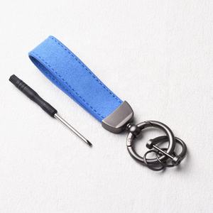 Leather Keychain Rectangular Simple Durable <b>Carabiner</b> <b>Keyring</b> Multi Color Choice - Product Image 3
