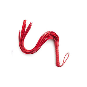 Leather Whip With leather whip Leather whip with handle loop Whip with <b>red</b> and black strips - Product Image 3
