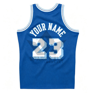 Camiseta de Baloncesto Azul Personalizada con Nombre y Número 23, Impresión Sublimada, Sin Mangas, para Adultos Unisex - Product Image 2