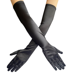 Gants longs en satin élastique pour mariée, 52 cm, au-dessus du coude, pour performance - Product Image 3