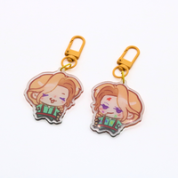 Porte-clés en acrylique transparent double face à prix abordable, impression haute définition, thème anime