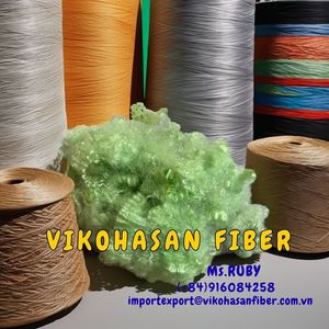 วัสดุยัดไส้โพลีเอสเตอร์รีไซเคิล 100% ซิลิโคนเคลือบ 7D-HS สีเขียว VIKOHASAN แบบกลวง ป้องกันการเป็นขุย ทนต่อการเสียดสี - Product Image 5