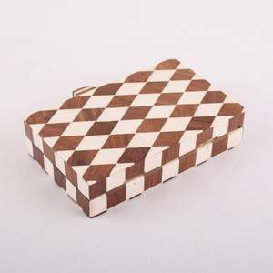 Pochette de soirée haut de gamme en bois et résine, faite à la main, motif géométrique, sac à main de créateur, cadeau de mariage ou de fête - Product Image 4