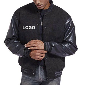 Veste universitaire en laine personnalisée avec manches en cuir, broderie chenille, veste de baseball pour hommes, vente en gros - Product Image 2