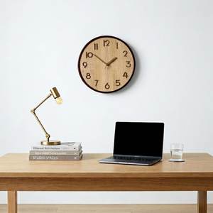 Large Wooden Wall <b>Clock</b> <b>Silent</b> Non Ticking Japandi Nordic Minimalist Rustic Modern Decor for Living Room Bedroom Office - Product Image 1