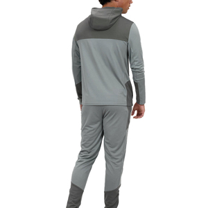 Men's Grey Full <b>Zip</b> <b>Hooded</b> Tracksuit With Side Pockets Breathable Sporty Jogger Pants Set Autumn Wear - Product Image 2