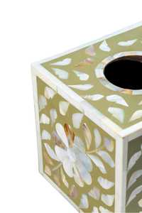 Boîte à mouchoirs de luxe PearlVista, support contemporain en mosaïque de coquillages avec motif personnalisé pour une décoration élégante de la maison et du bureau - Product Image 4