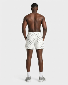 Shorts Bermuda Homme Imprimé à Pois Personnalisé avec Ligne Contrastante, en Coton Molletonné Respirant de Haute Qualité, Coupe Ample, avec Poche Latérale - Product Image 4