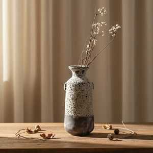 Nordic Modern White <b>Ceramic</b> Vase with Gold Metal <b>Ring</b> and Wood Base Decorative Geometry Bud Vase for Wedding Table Decoration - Product Image 2