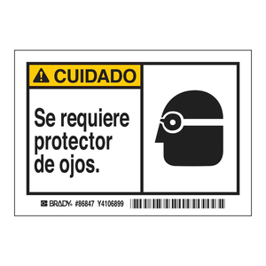Étiquettes adhésives Brady pour la protection des yeux, durables, pour les zones de sécurité industrielle - Product Image 1