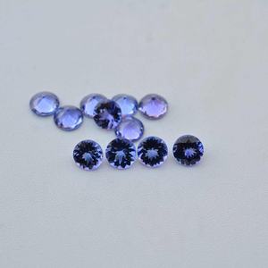 อัญมณีทรงกลม tanzanite ธรรมชาติขนาด7มม. สำหรับทำเครื่องประดับสีม่วงสีฟ้าแทนซาไนต์ขายส่งจำนวนมาก - Product Image 1