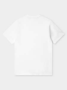 T-shirt en coton blanc pour homme, manches courtes, col rond, coupe classique, couleur unie, chemises décontractées en jersey avec poche sur le devant - Product Image 2