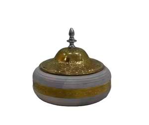 Plat à chafing moderne en métal noir, chauffe-plats rond pour buffet avec support en maille décoratif pour la restauration hôtelière - Product Image 2