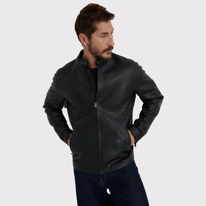 เสื้อแจ็คเก็ตสีดำสุดเทรนด์สำหรับผู้ชาย - เสื้อคลุมทันสมัย - Product Image 1