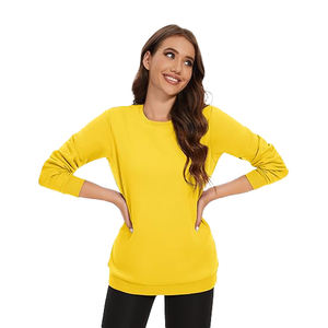 Sudaderas con Cuello Alto para Mujer, Manga Larga, Corte Holgado, Sin Capucha, Felpa Suave, Mezcla de Algodón, Invierno - Product Image 3