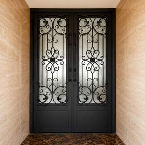 Puerta Exterior Moderna con Diseños de Hierro Forjado: Puertas de Entrada Hechas a Mano Personalizadas para Hogares Elegantes con Durabilidad Duradera - Product Image 3