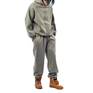 <b>Men</b> Thick Hoodies Sweat Suits <b>Men</b> 2 Piece Track Suit <b>Black</b> Vintage Acid Washed Tracksuit for <b>Men</b> 2026 - Product Image 1