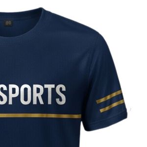 Men <b>Navy</b> <b>Blue</b> Hockey Sports Tee Polyester Shirt Athletic Training Wear Team Apparel Outdoor Activity <b>Clothing</b> Performance Top - Product Image 6