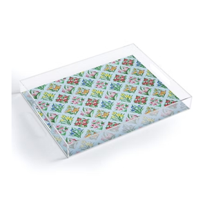 Bandeja de Servicio y Almacenamiento de Acrílico con Estampado Floral para Café, Bocadillos y Desayuno, Elegante Organizador para Hogares, Cafeterías y Hoteles - Product Image 6