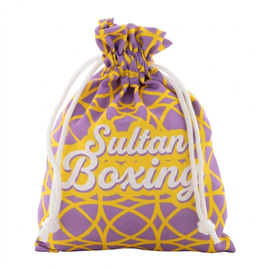 Bolsa de gimnasio con cordón Sultan Boxing, patrón geométrico rojo, poliéster ligero, mochila deportiva informal, unisex, multifuncional - Product Image 2