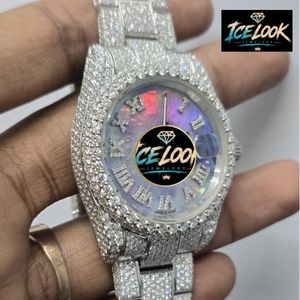 ICE LOOK นาฬิกาข้อมือสตรีสแตนเลสสตีลหรูหรา 40 มม. หน้าปัดควอตซ์แบบอนาล็อกพร้อมกระจกแซฟไฟร์และคุณสมบัติเรืองแสง - Product Image 3
