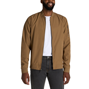 Solid Color Full Zipper Men's Winter Bomber <b>Jacket</b> with <b>Canvas</b> Fabric Front Logo Premium Quality Lightweight - Product Image 2