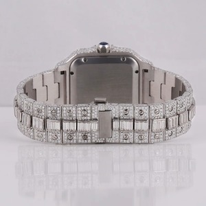 Reloj de Lujo con Correa de Goma y Diamantes Moissanite VVS1, Estilo HipHop, Fabricante Indio, Venta al Por Mayor de Fábrica - Product Image 3