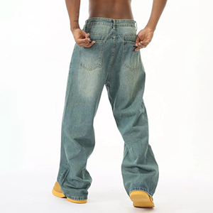Nuevos pantalones vaqueros de mujer de moda con lavado ácido, corte recto, holgados, de cintura alta, estilo casual, de mezclilla, de pierna ancha - Product Image 3
