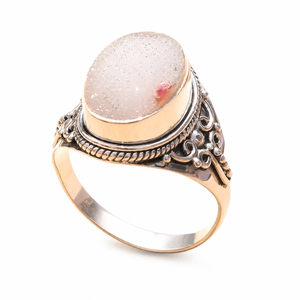 Pink Rose Quartz Druzy <b>Ring</b> 925 Sterling Silver Rose Gold Yellow Gold Plated Handmade Vintage Statement <b>Ring</b> <b>for</b> Unisex <b>Men</b> Her - Product Image 6