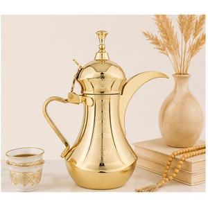 High Quality Gold Plated Stainless Steel Arabic Coffee Dallah <b>Pot</b> Traditional Middle East Qahwa Kettle for Home Hotel and Majlis - Product Image 2