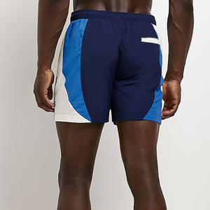 Short de bain pour homme à blocs de couleur, séchage rapide, avec cordon de serrage, taille mi-haute, rayures latérales et poches - Product Image 2