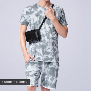 Conjunto de Pantalones Cortos Tie Dye Hechos a Medida por el Fabricante, Conjunto de Pantalones Cortos Tie Dye de Estilo Único y Moderno - Product Image 1