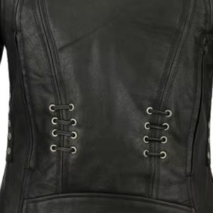 Chaqueta de Motociclista Clásica de Cuero para Hombre con Mangas Acolchadas, Cierre de Cremallera Asimétrico, Cuello Solapa y Múltiples Bolsillos - Product Image 5