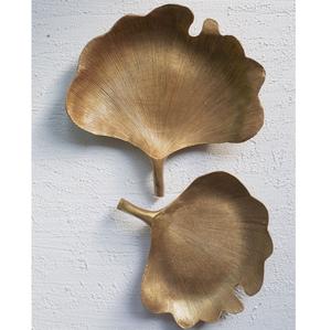 Plateau de service décoratif en métal argenté motif feuille, en acier inoxydable et aluminium, léger, pour la maison et la cuisine - Product Image 2