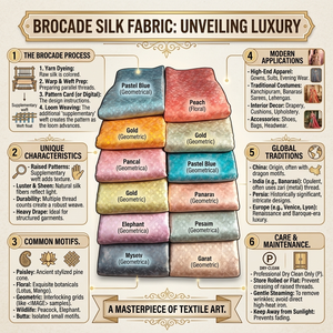 Tissu de soie brocart luxueux, aux motifs tissés riches et à la texture élégante, idéal pour les saris, la décoration et l'artisanat. - Product Image 6