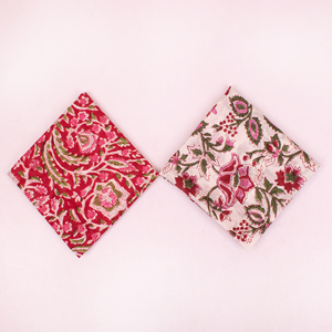 Bandana carrée artisanale imprimée au bloc de Jaipur – Foulard multifonctionnel pour la tête et le cou, respectueux de l'environnement - Product Image 5